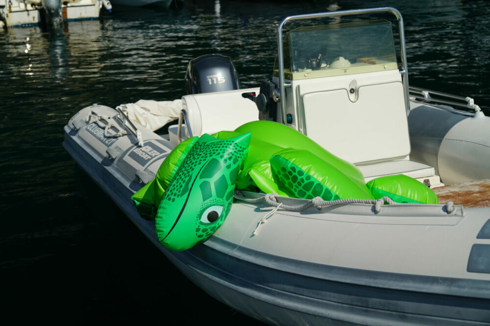 Maratea Freizeitboot Badeschildkröte