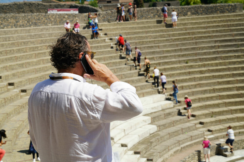 Pompeji Handy-man im Amphitheater