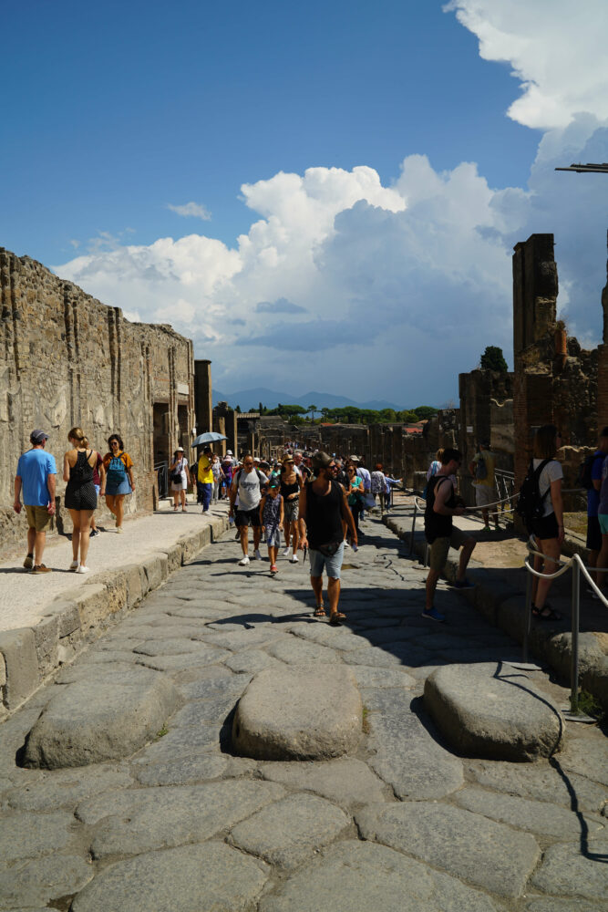 Pompeji Steinblöcke auf der Straße