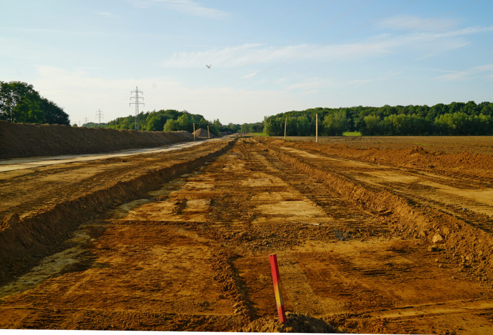 Straßenbaustelle im Westmünsterland